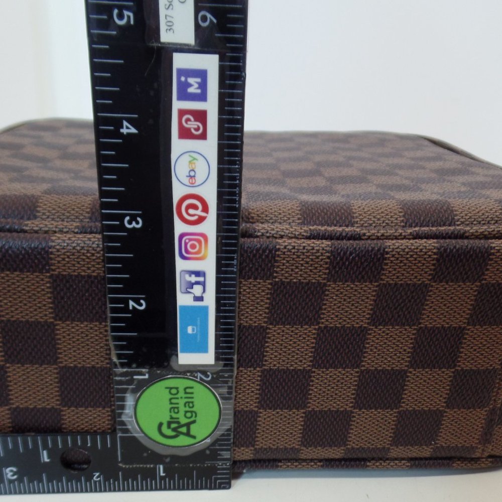 VOKUR Brown & Tan Square Traveling Jewelry Box Coated Canvas Zippered Darling - Picture 9 of 16